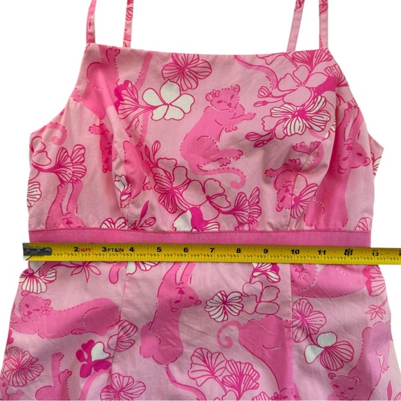 Lilly Pulitzer Vintage White Label Grrranium Panther Lion Cat Pink Dress Sz 0 XS - Picture 5 of 9